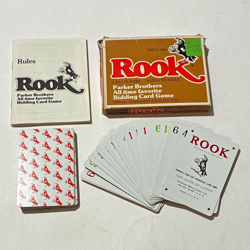 Vintage Parker Brothers Rook Card Game Complete 57 Cards Rules 1970s Red Bird Ba